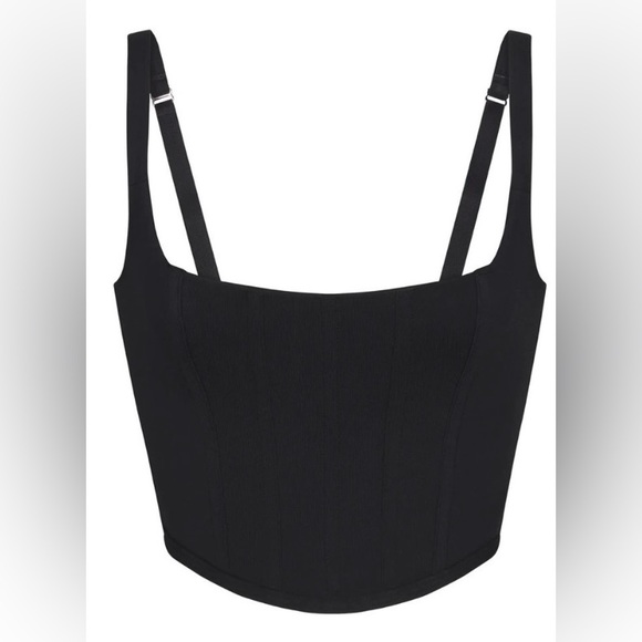 NWT SKIMS COTTON CORSETS Cotton Corset Bustier in gray - Picture 9 of 9